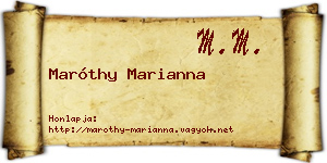 Maróthy Marianna névjegykártya